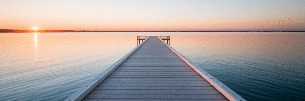 Florida pier at sunrise symbolizing recovery.