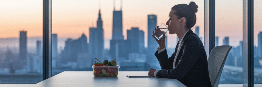 Professional balancing work and health.