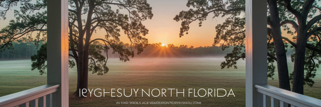 Hopeful sunrise over a rural Florida field.