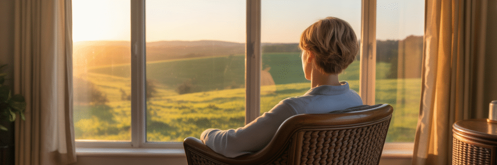 Person finding peace in rural Maryland.