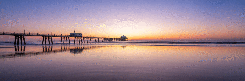 Sunrise over the Virginia Beach pier.