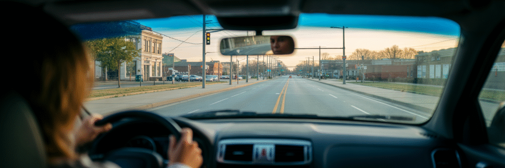 View of a Baltimore street at dawn.