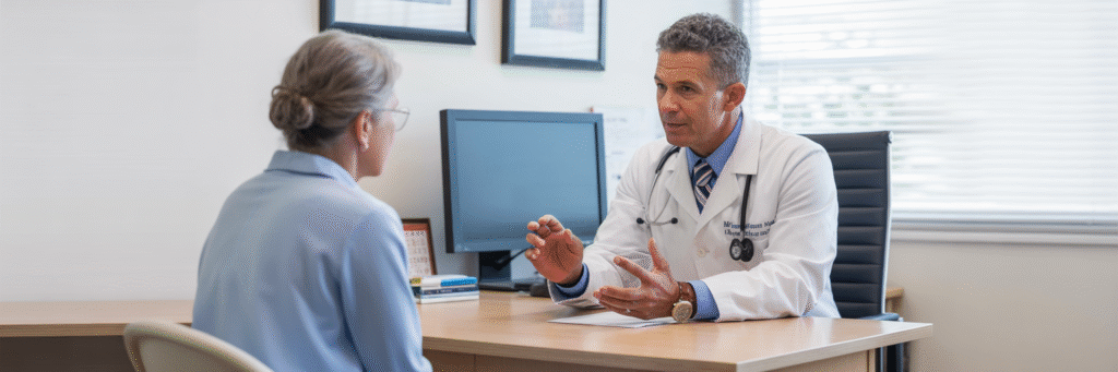 Doctor consulting with patient in Maryland